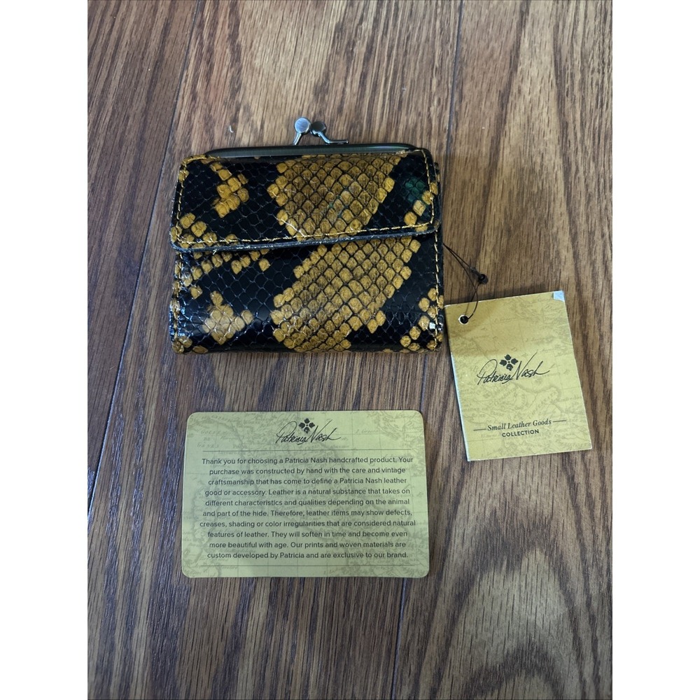 NWT Patricia Nash Leather Astor Wallet Autumn Python Authentic Flawless Exotic